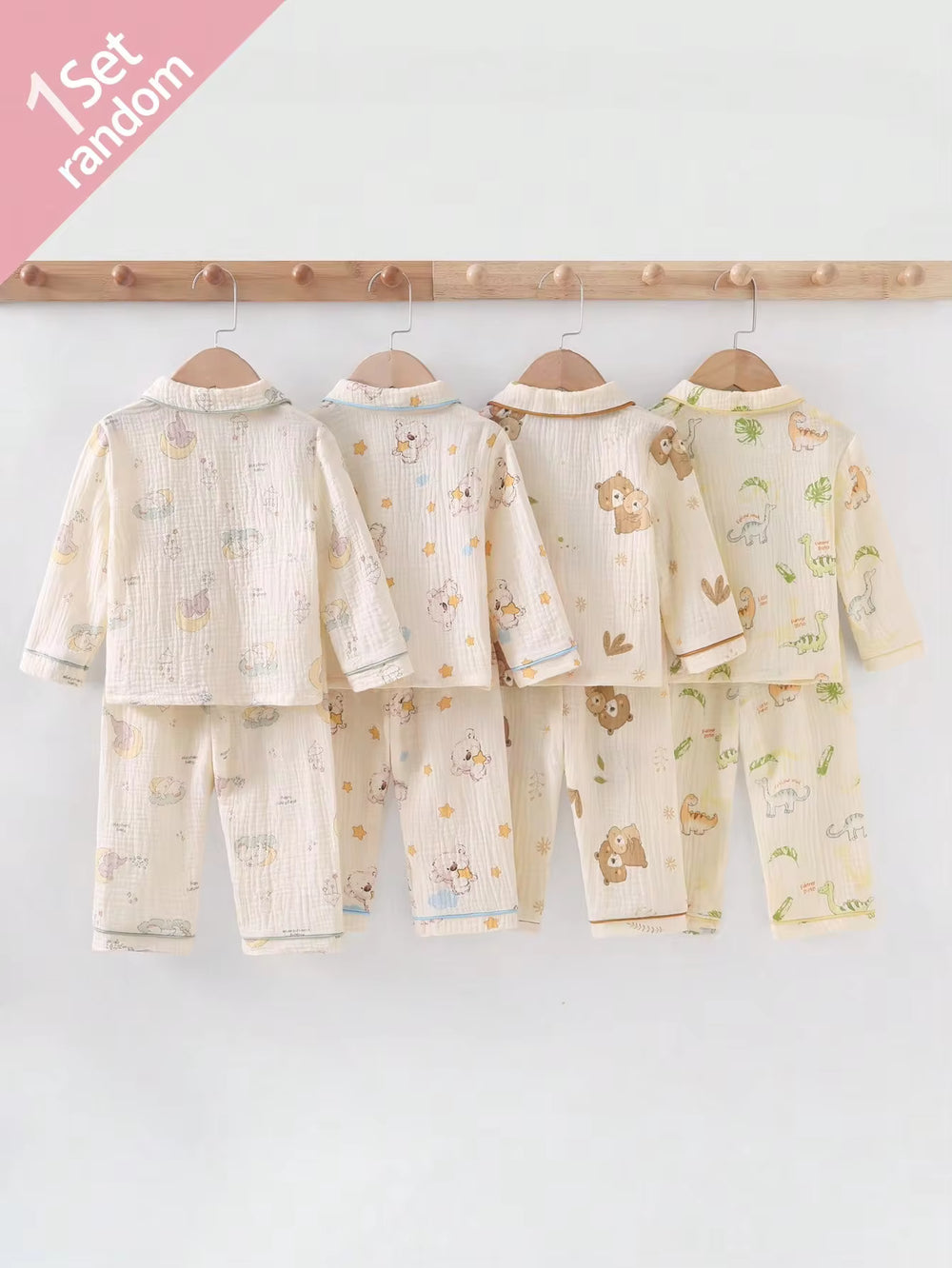 Set Baju Lengan Panjang dan Celana Motif Lucu Bayi Laki-Laki 2 Pcs