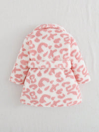 Jubah Mandi Bayi Perempuan Motif Leopard Lengan Panjang 1 Pcs
