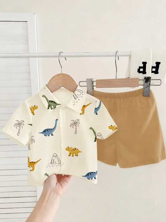 Set Kaos dan Celana Pendek Santai Bayi Laki-Laki 2 Pcs