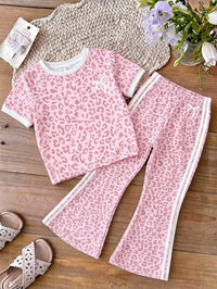 Set Kaos Lengan Pendek dan Celana Panjang Cutbray Bayi Perempuan