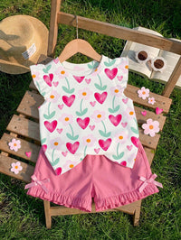Baby Girls' Ruffle Sleeve Crewneck Casual Summer Top