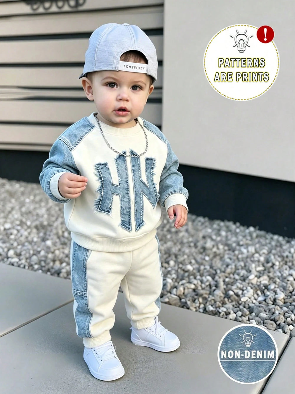 SHEIN 2pcs Baby Boys Casual 3D Letter Print Crew Neck Fleece Sweatshirt And Matching Fleece Sweatpants Set, Suitable For Autumn/Winter