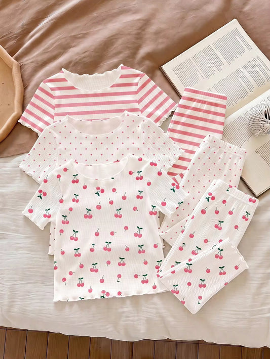 Set Pakaian Santai Motif Acak Bayi Perempuan 0-3 Tahun