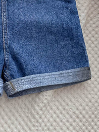 Set Romper Motif Denim dan Topi Bayi 2 Pcs