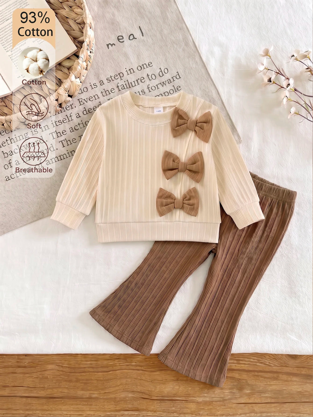 Set Baju Lengan Panjang Celana Bayi Perempuan 2 Pcs