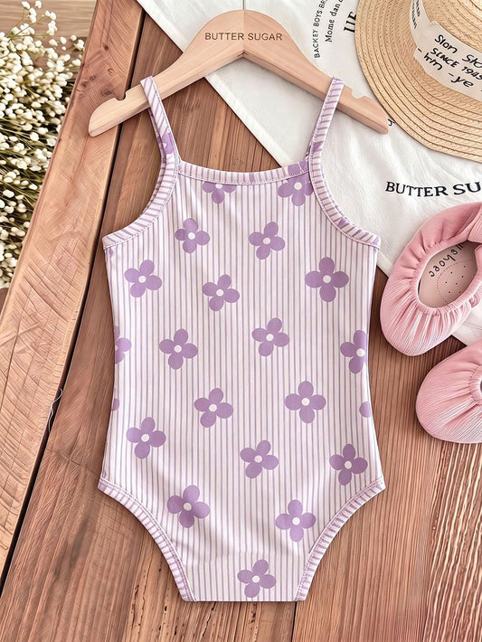 Baby Girl Casual Spaghetti Strap Romper, Suitable For Spring And Summer