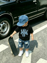 Set Kaos Leher Bulat Lengan Pendek dan Celana Pendek Bayi Laki-Laki 2 Pcs