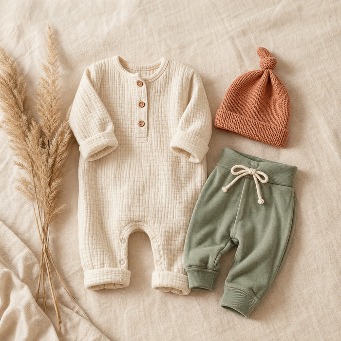 Flatlay pakaian bayi Little Lumi