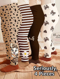 Set Celana Motif Kelinci dan Leopard Bayi Perempuan 4 Pcs