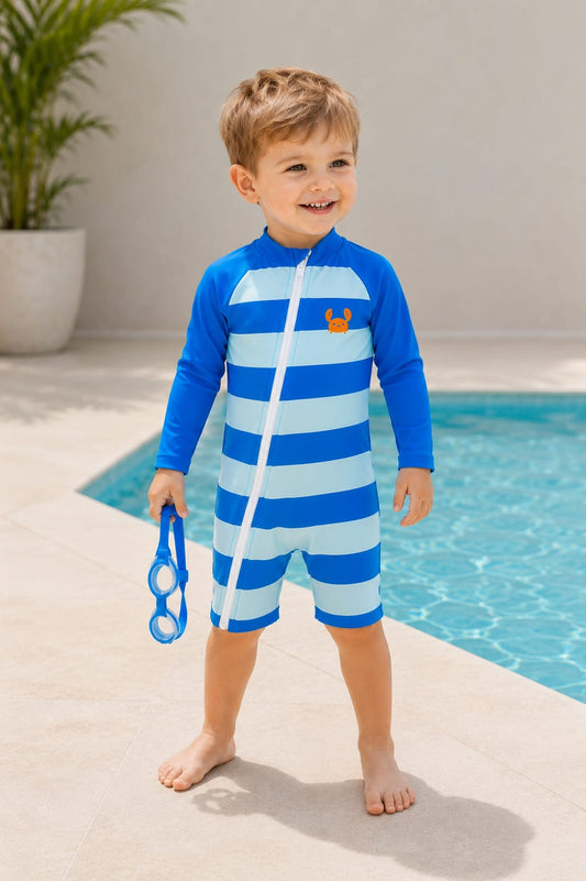 Mavi 🐳 Crab Stripe Raglan Swim Set