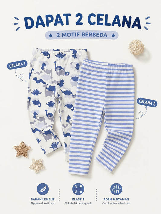 Charlie Dino Silhouette Stripe Pants Set