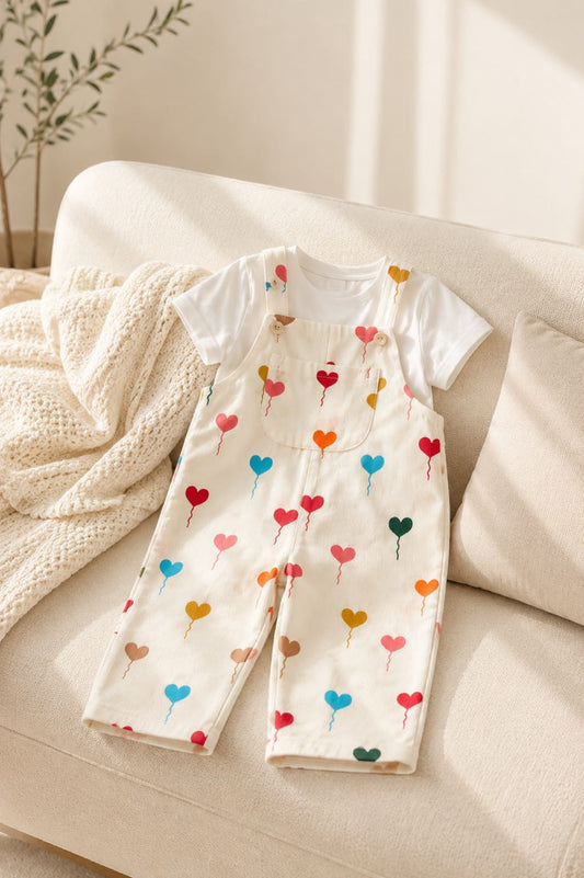Yumi 🐰 Heart Print Sleeveless Romper