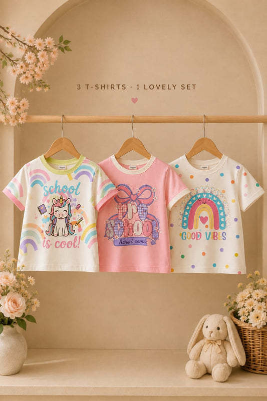 Bambi 🦌 Rainbow Unicorn Tee 3-Piece Set