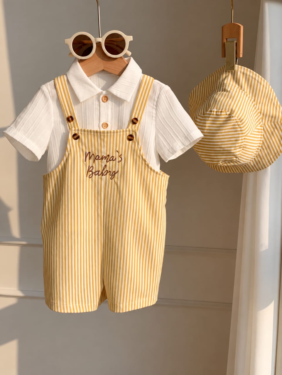 Rusty 🧢 Overall Shorts & Hat Set