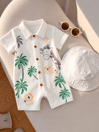Kiwi 🌿 Botanical Print Romper