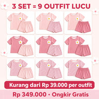 Bimbi 🐰 Floral Tee & Shorts, 3-Set (6 Pcs)