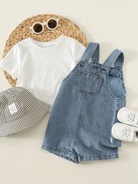 Overall Denim Celana Pendek Bayi Polos