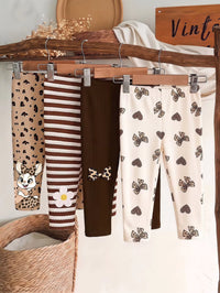 Set Celana Motif Kelinci dan Leopard Bayi Perempuan 4 Pcs